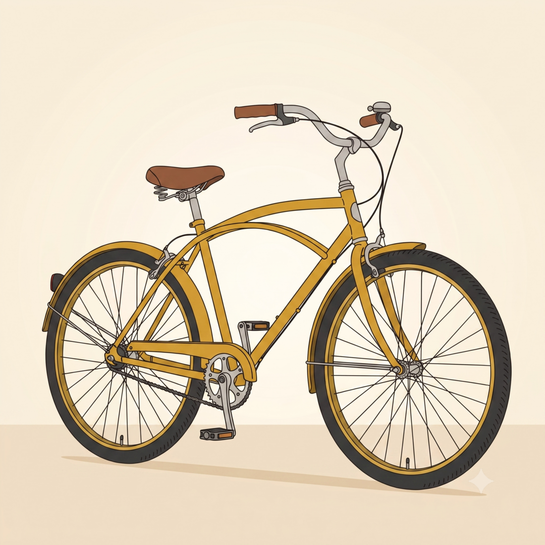 Labeled diagram of a bicycle showing its main parts